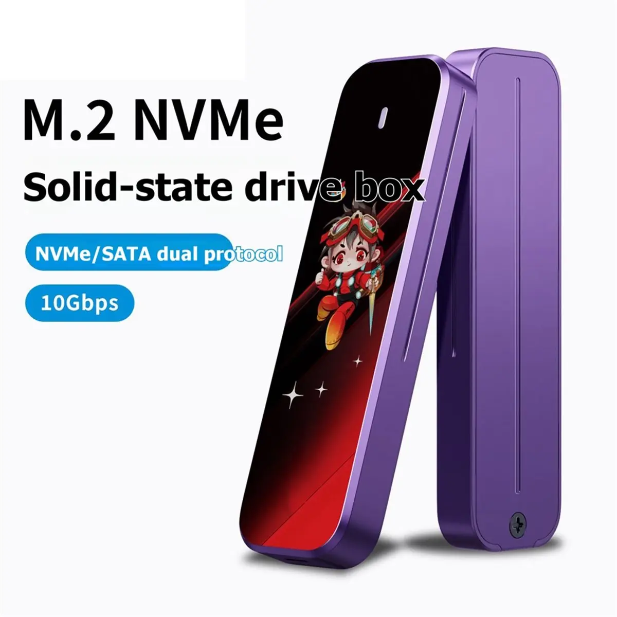 Y96A M2 SSD Case NVME SATA Dual Protocol M.2 to USB-C SSD Enclosure 10Gbps USB3.2Gen2 Supports M Keys and B+M Keys