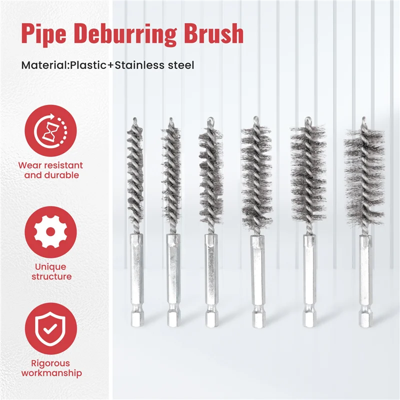 【Flash Sale】 Koperen pijpreinigerset voor boormachine, buisreinigingsborstel, reinigt koperen buizen, buizen en fittingen voor solderen
