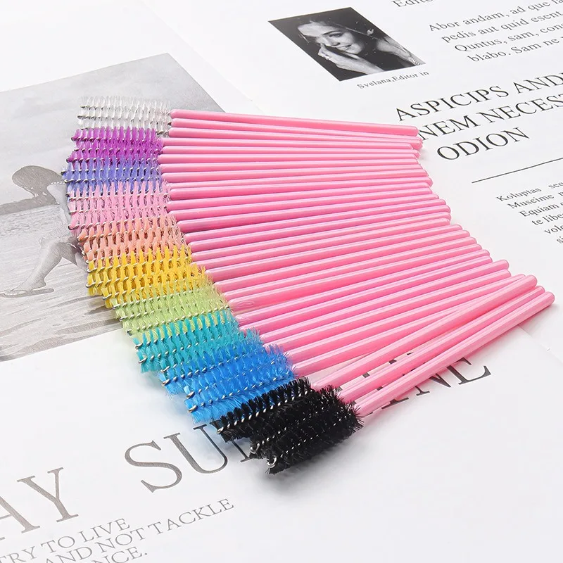 50Pcs Disposable Eyelash Brushes Eyelashes Extension Tools Eyebrow Brush Mascara Wands Applicator Spoolers Eye Lashes Cosmetic