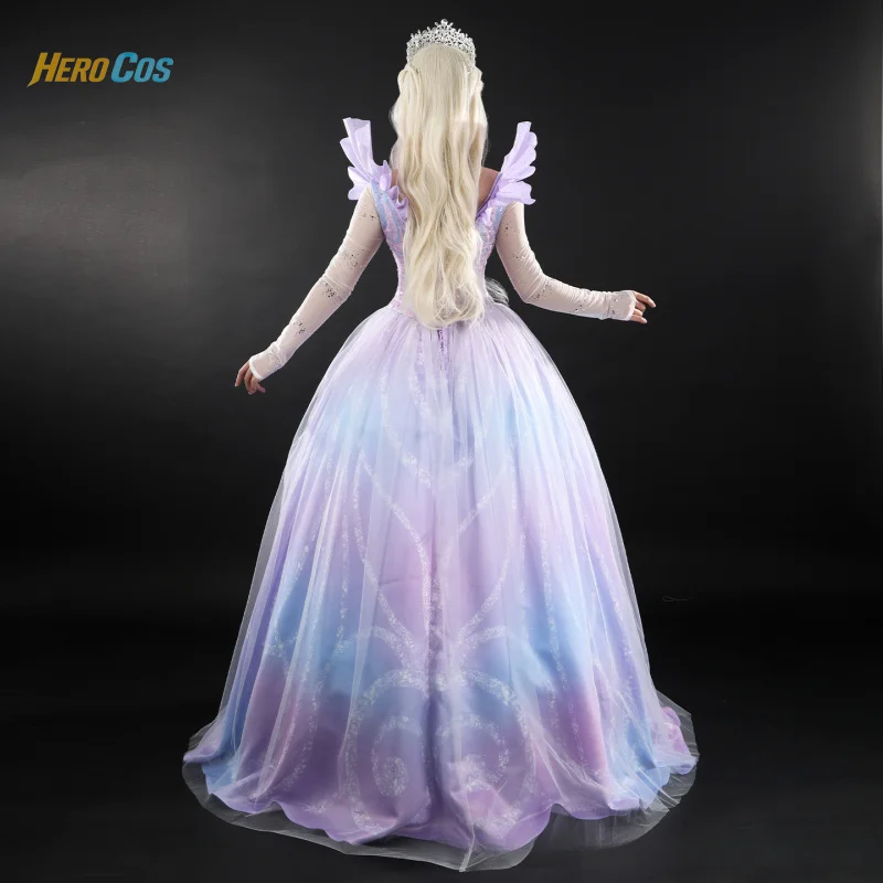 أزياء شريرة 2 Glinda لعام 2025 فستان الأميرة الرائع لحفلات الهالوين ملابس لعب الأدوار للنساء HERO Cos