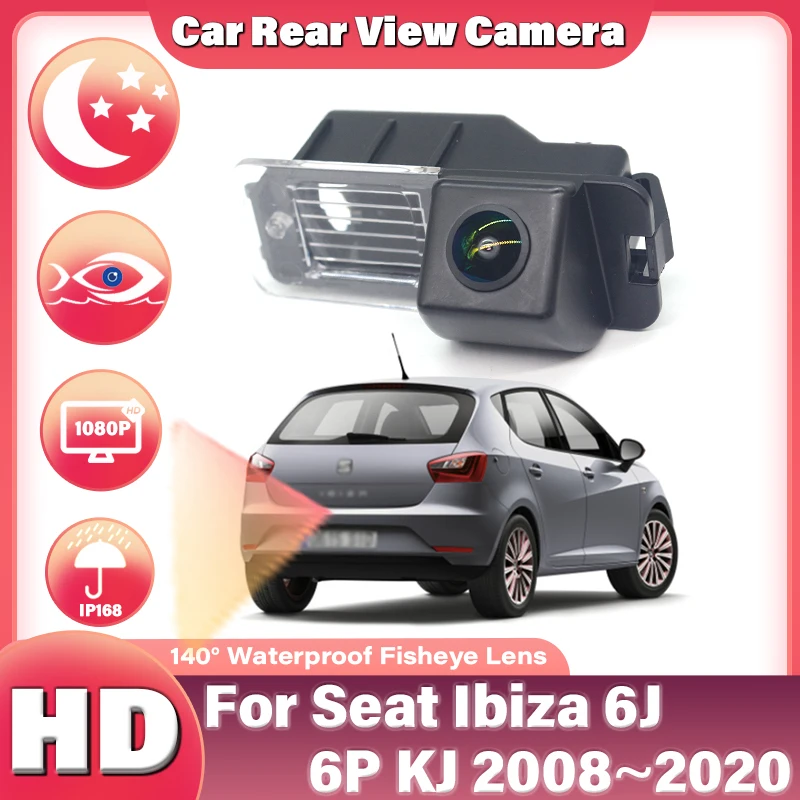 140° FishEye Vehicle Rear View Camera For Seat Ibiza 6J 6P KJ 2008~2016 2017 2018 2019 2020 HD Night Vision 1080P Reverse Camera