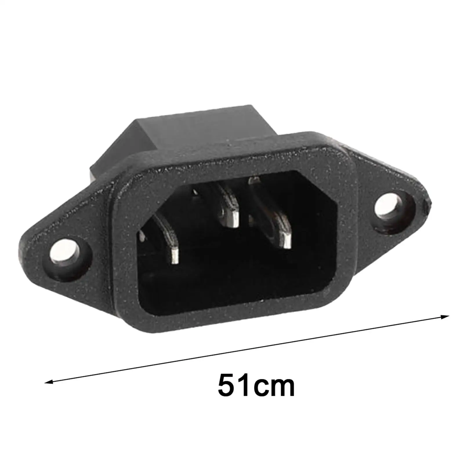 conector preto da entrada do IEC do adaptador 5.1x2.4x2.8cm da tomada da montagem do painel de 250V 15A