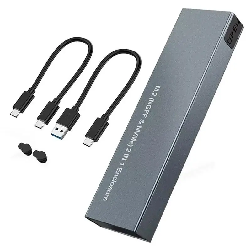 

Чехол для жесткого диска M.2 Nvme SSD с двумя протоколами, корпус USB3.1 Gen2 Nvme, корпус M2 SATA SSD для 2230/2242/2260/2280-AEF7