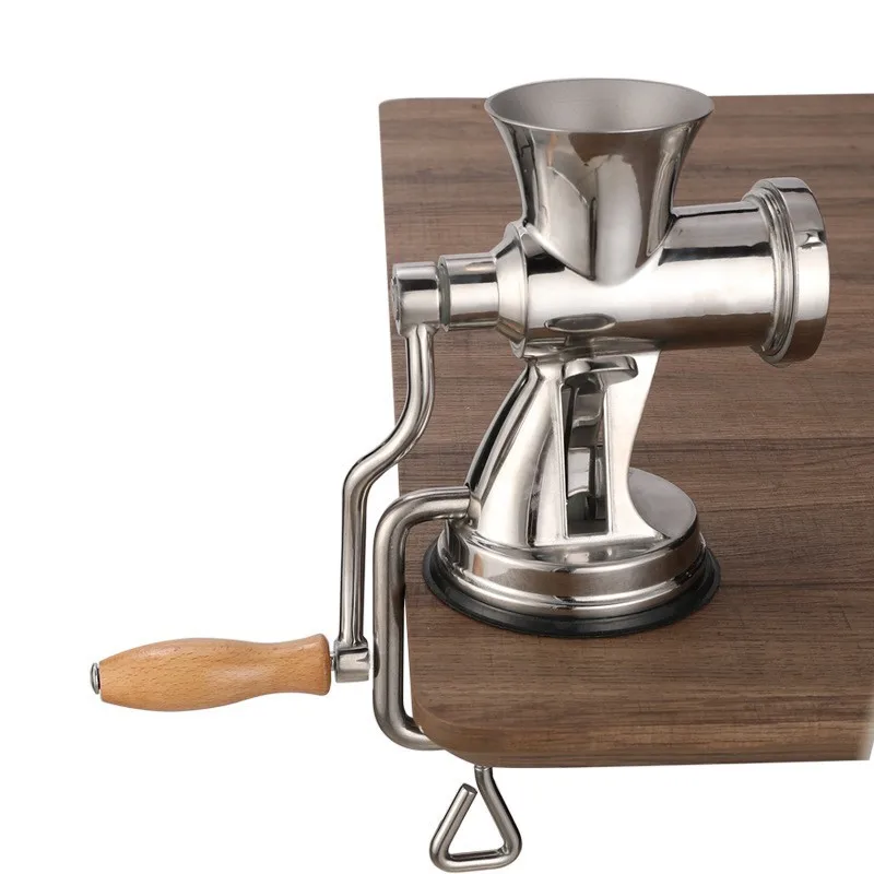 Stainless steel manual meat grinder, household hand-crank minced meat cooking machine, grinder stuffing sausage machine
