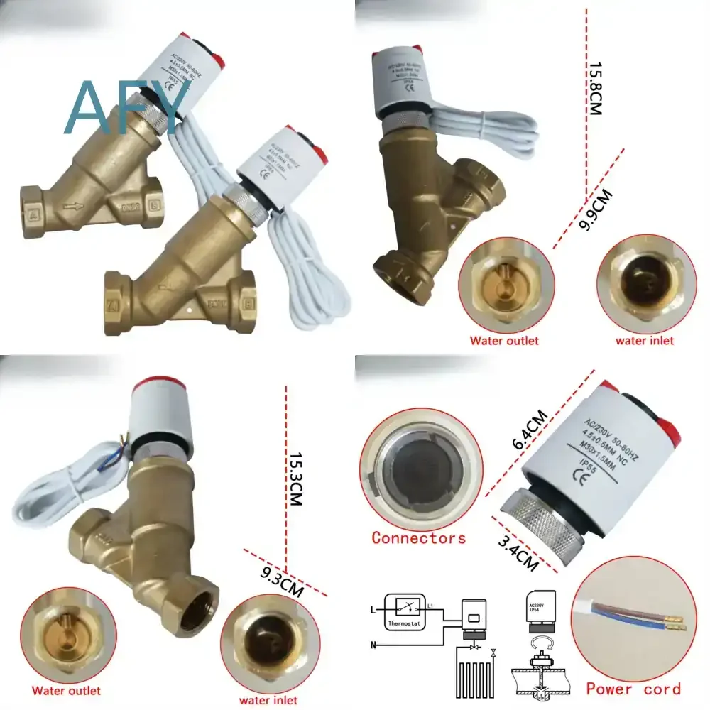 Dynamic Balance Valve for Electric Valve for Central Air Conditioning System Electric Two Way Valve Brass Material HVAC