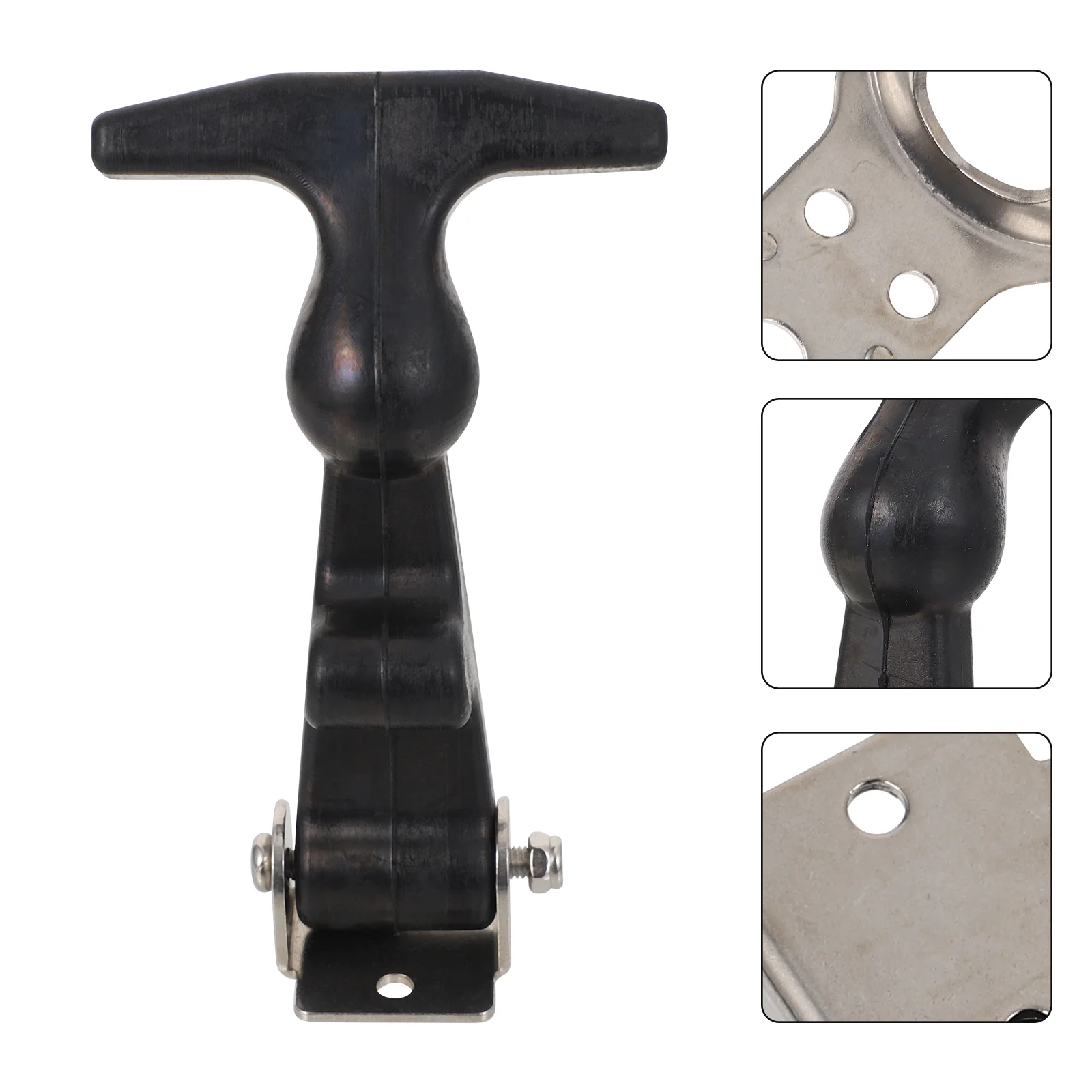 

2pcs T-Lock Buckle Latch Stainless Steel Draw Latches Heavy Duty Tool Box Hasp Rubber Vibration Absorbing Easy Installation