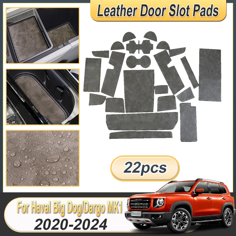 

Аксессуары для GWM Haval Big Dog Dargo 2020-2024 2022 MK1, противоскользящий автомобильный коврик для ворот, коврик для чашки, нескользящий кожаный коврик, украшение