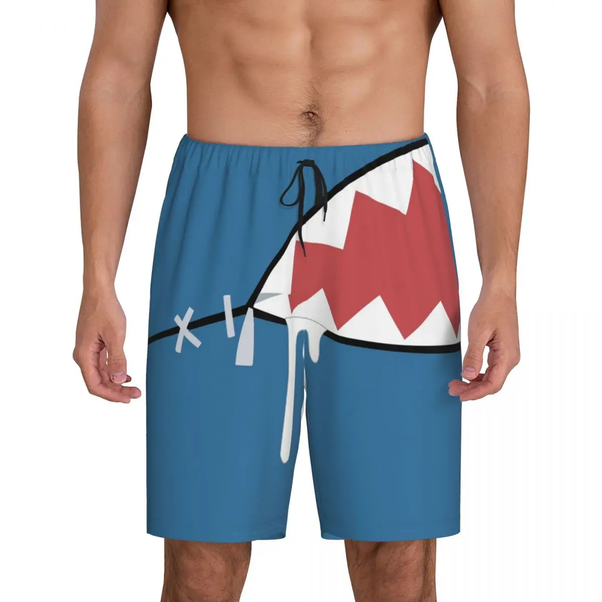 

Мужские короткие пижамные шорты Custom Gawr Gura Shark Mouth для сна и отдыха