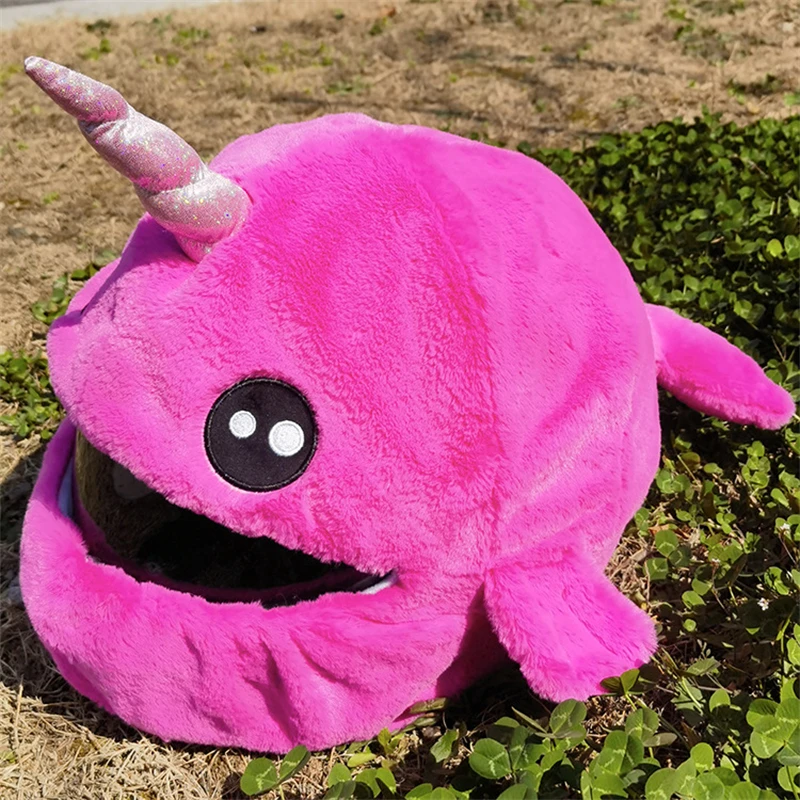 Helmet Protection Headgear Cover Cartoon Fluffy Plush Set For Motorcycle Full-Face Case For Outdoor Fun Personalized Helmets