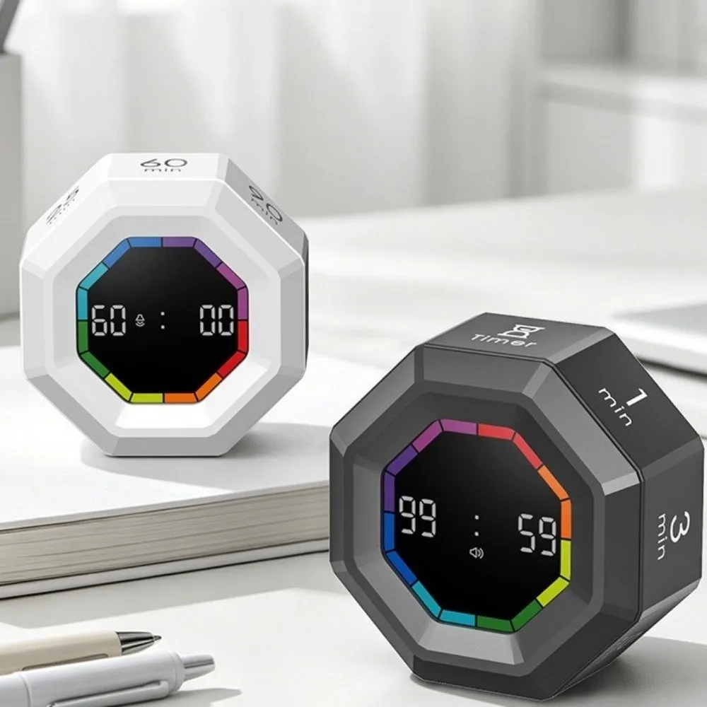 Mini Magnetic Gravity Sensor Timer LED Display Smart Flip Timer Clock Productivity Flip Visual Cube Timer Time Management Tool
