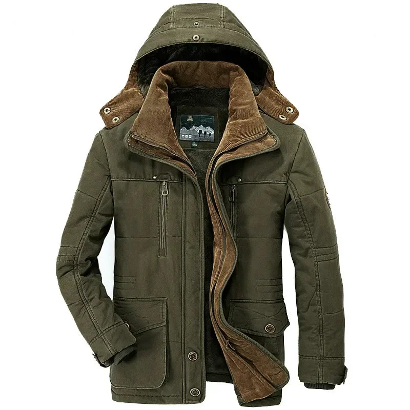 

Brand Thick Winter Parkas men Cotton Warm Jacket Plus SIze 5XL 6XL 7XL Casual Multi-Pocket Hombre Invierno