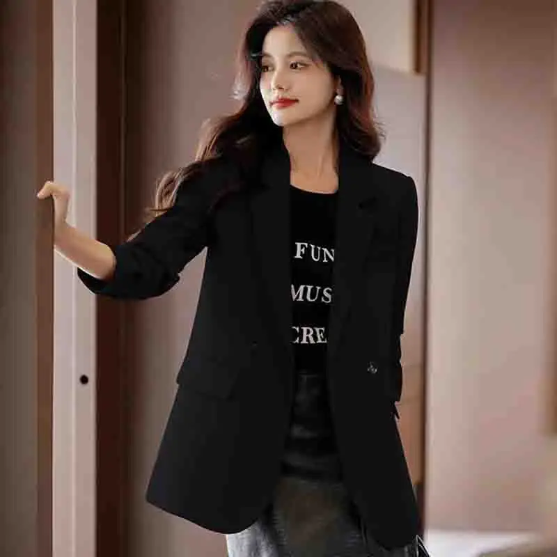 Female Spring Autumn Annals Temperament Trend Trendy Split Blazer Jacket 2025 Women Fashion Senior Leisure Split Suit Tops Coat