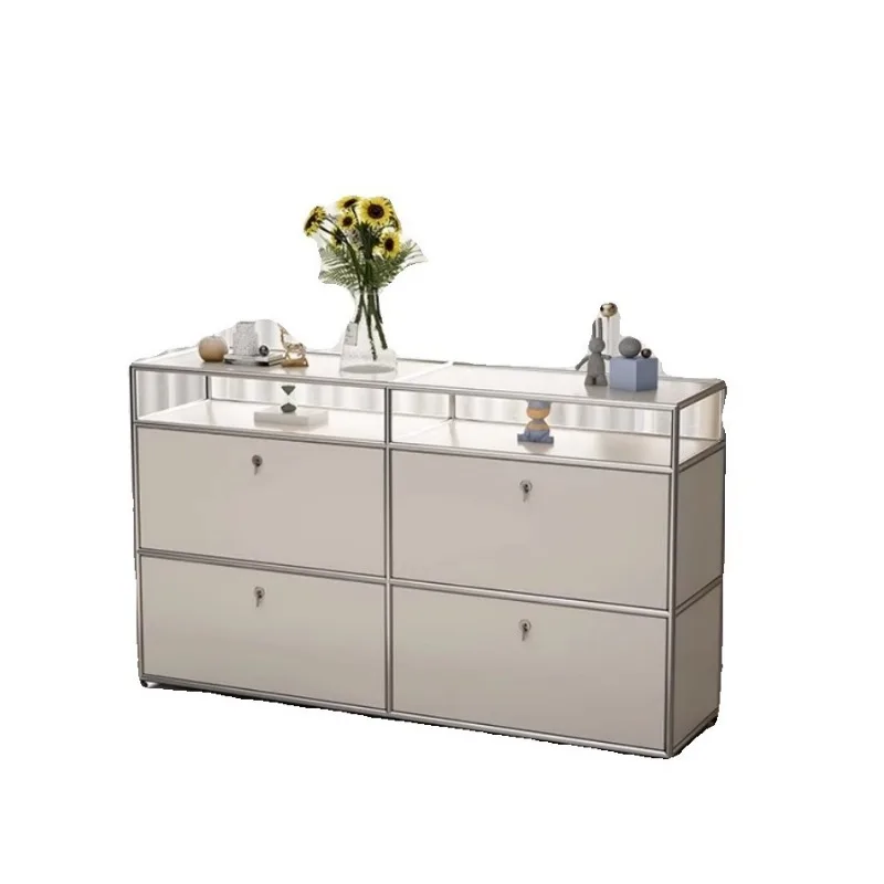 

Medieval module combination dining side cabinet, floor-to-ceiling storage living room wall storage cabinet