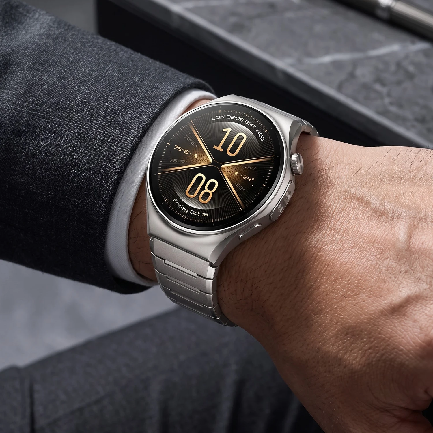 Original Titanium Strap for HUAWEI WATCH 6 Pro No Gaps Band for HUAWEI WATCH 6 Pro 46mm Button Sliding Quick Release Accessories
