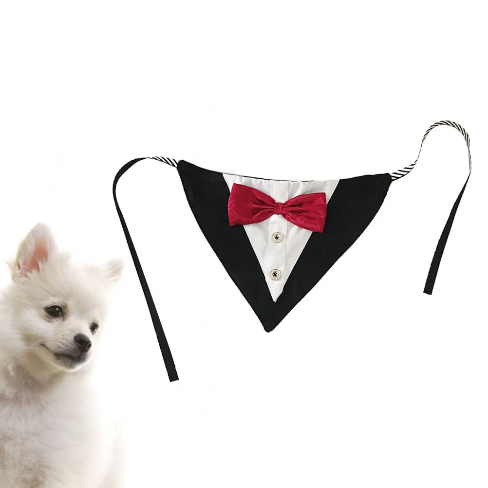 

Pet Triangle Scarf Red Bowknot Fashionable Dog Pinafore Puppy Bib Adorable Party Collar Pet Supplies Dog Pinafore