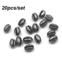 20PCS/Bag 1B~7B Fishing Lead Fall Premium Solid Oval Split Shot Lead Sinker Bean Shaped Weight Lead Fishing Lure Accessories