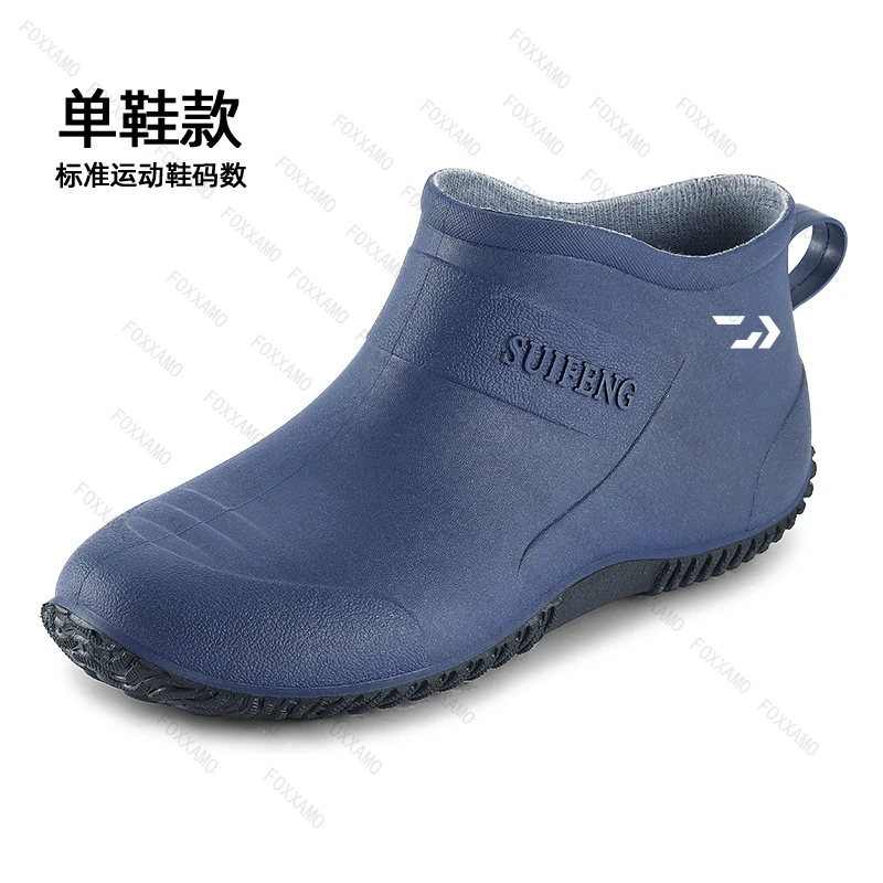 2024 New Men's and Women's Outdoor Fishing Waterproof Low Cut Wear-resistant Rubber Shoes, Rain Fishing Waterproof Rubber Shoes