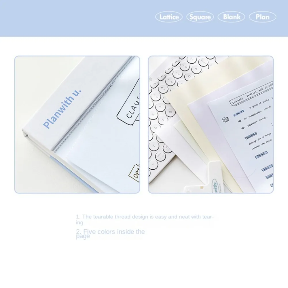 Schedules B5 Tearable Notebook Stationery Colorful Notebook Planner Pad B5/A5 Blank Inside Page Daily Planner Tearable NoteBook