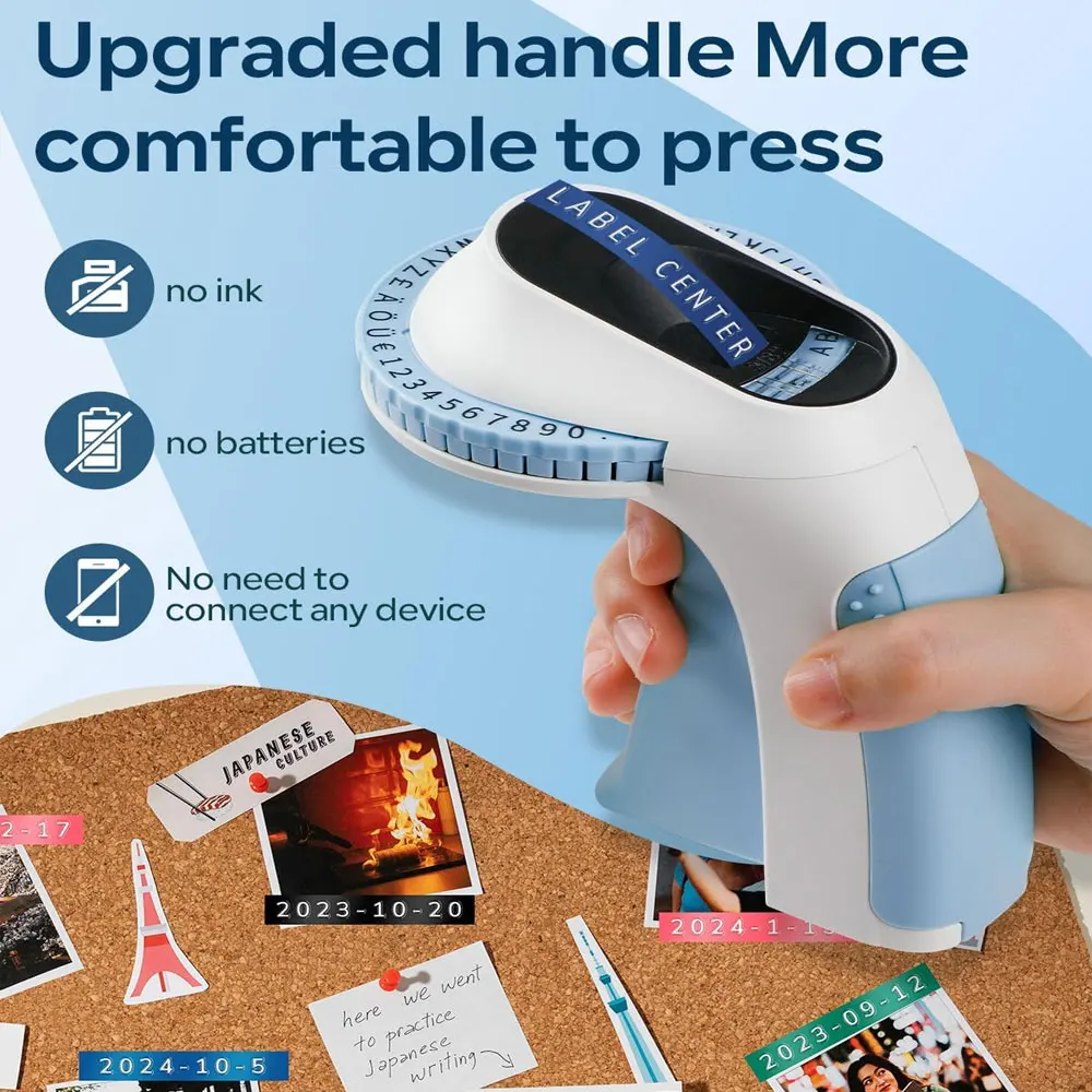 

Портативный 3D-принтер этикеток на 1 шт., оснащенный 6 рулонами ленты для этикеток шириной 9 мм, подходит для этикетировки домашнего и офисного хранения.