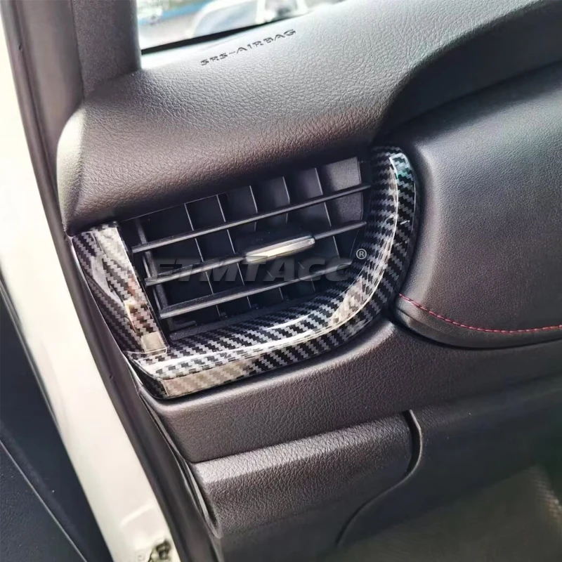 ABS Carbon Fiber Interior Car Auto Parts Middle Center Console AC Vent Cover Trim For Toyota Fortuner 2016 - 2025