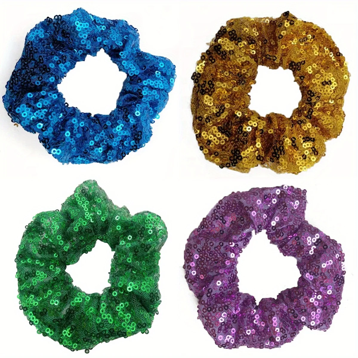 

1pc Furling Girl Colors Sequins Elastic Hair Bands Glitters Hair Scrunchies in Large Size Shinny Bling Hair Accessories
