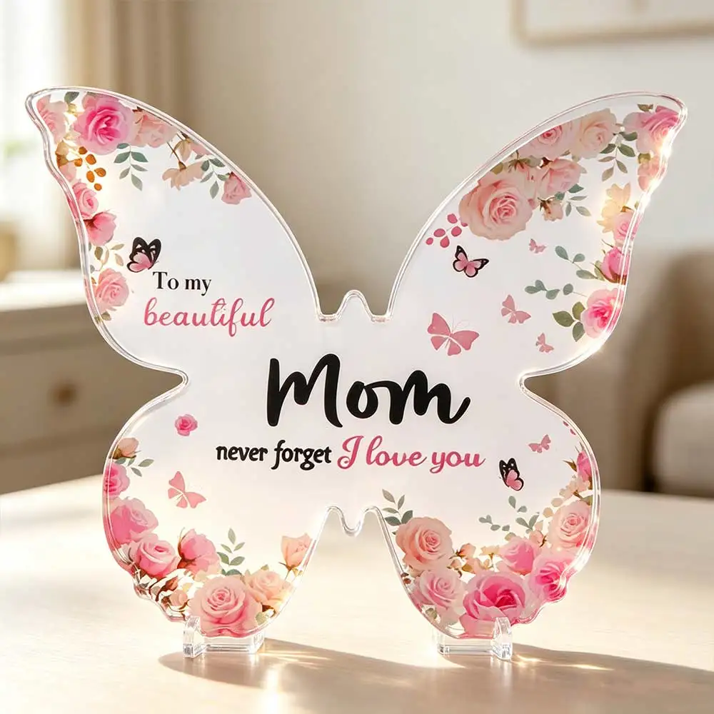 Creative Butterfly-Shaped Acrylic Plaque Acrylic Decorations Clear Butterfly Ornaments Beautiful Gifts for Mum Valentines Day