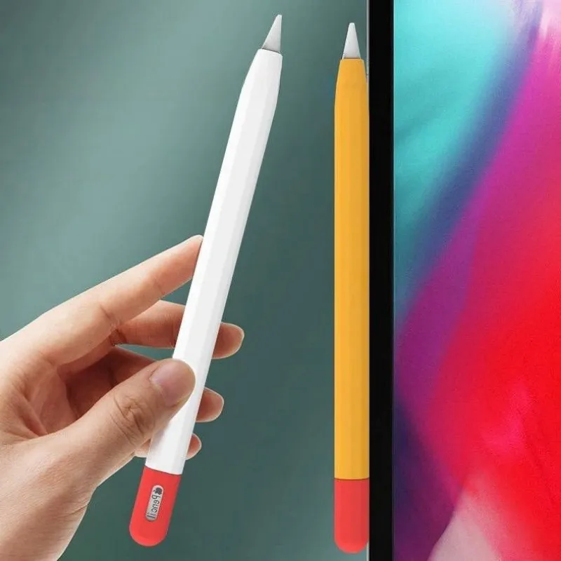 Estojo de lápis para apple pencil USB-C tablet stylus capa protetora silicone macio à prova de choque antiderrapante