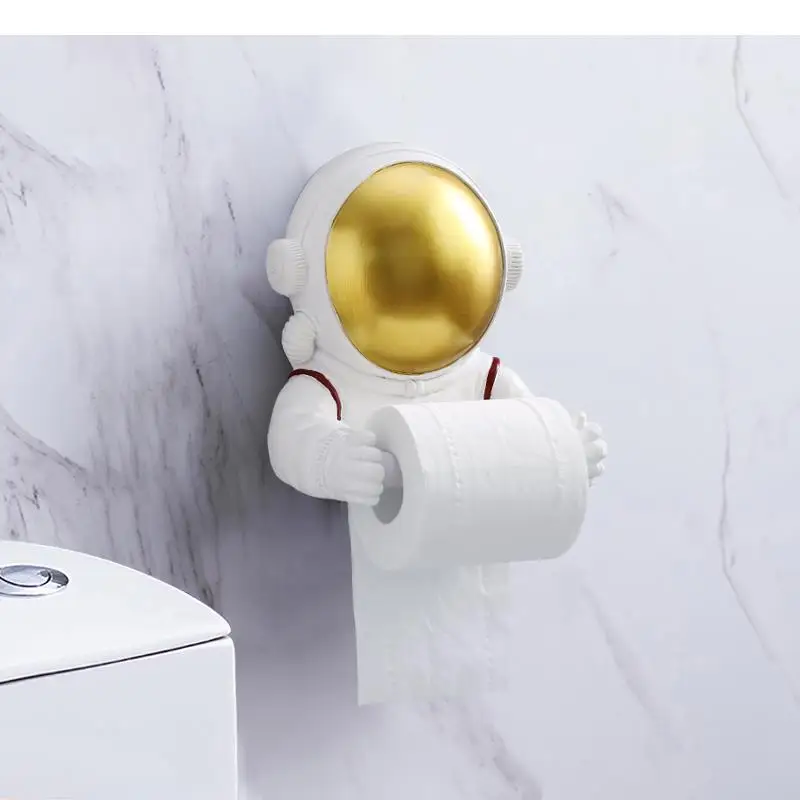 Creativity Astronaut Paper Towel Holder Wall-mounted Resin Roll Wall Decoration Tissue Boxes Toilet