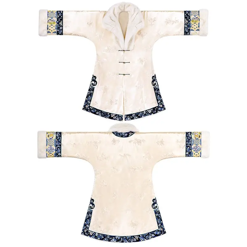 

Autumn and winter retro embroidered mink strips Ruyi padded cotton Qing Han women's coat to keep warm