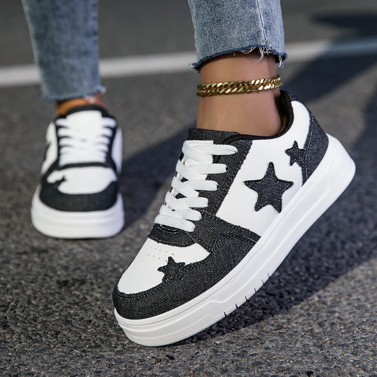 

ELUVA Womens Sneakers Autumn White Shoes Lightweight Thick Sole Non Slip Skatebaord Shoes Unisex Casual Canvas Shoes for Man