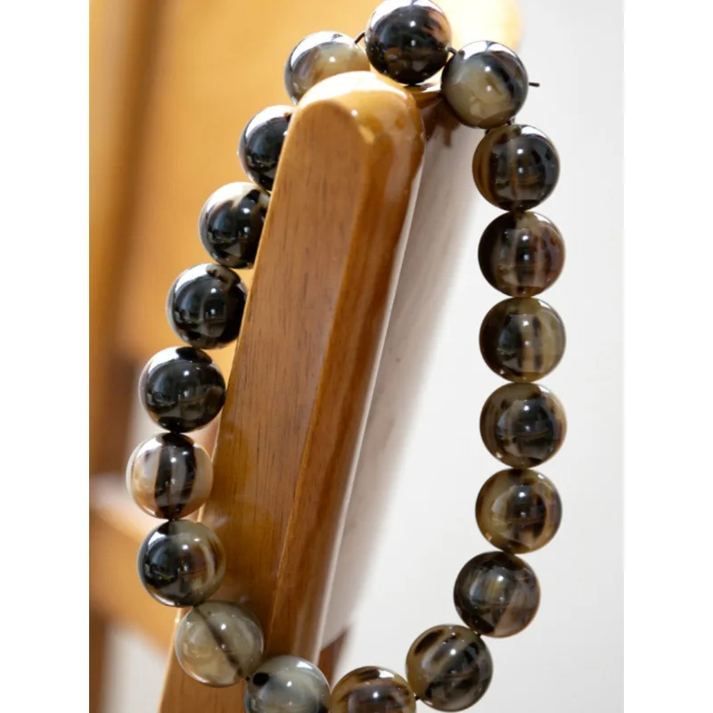 Tibetan-style natural hand-held prayer beads, 18-bead old yak horn bracelet, couple's Buddhist beads, men's and women's fortune