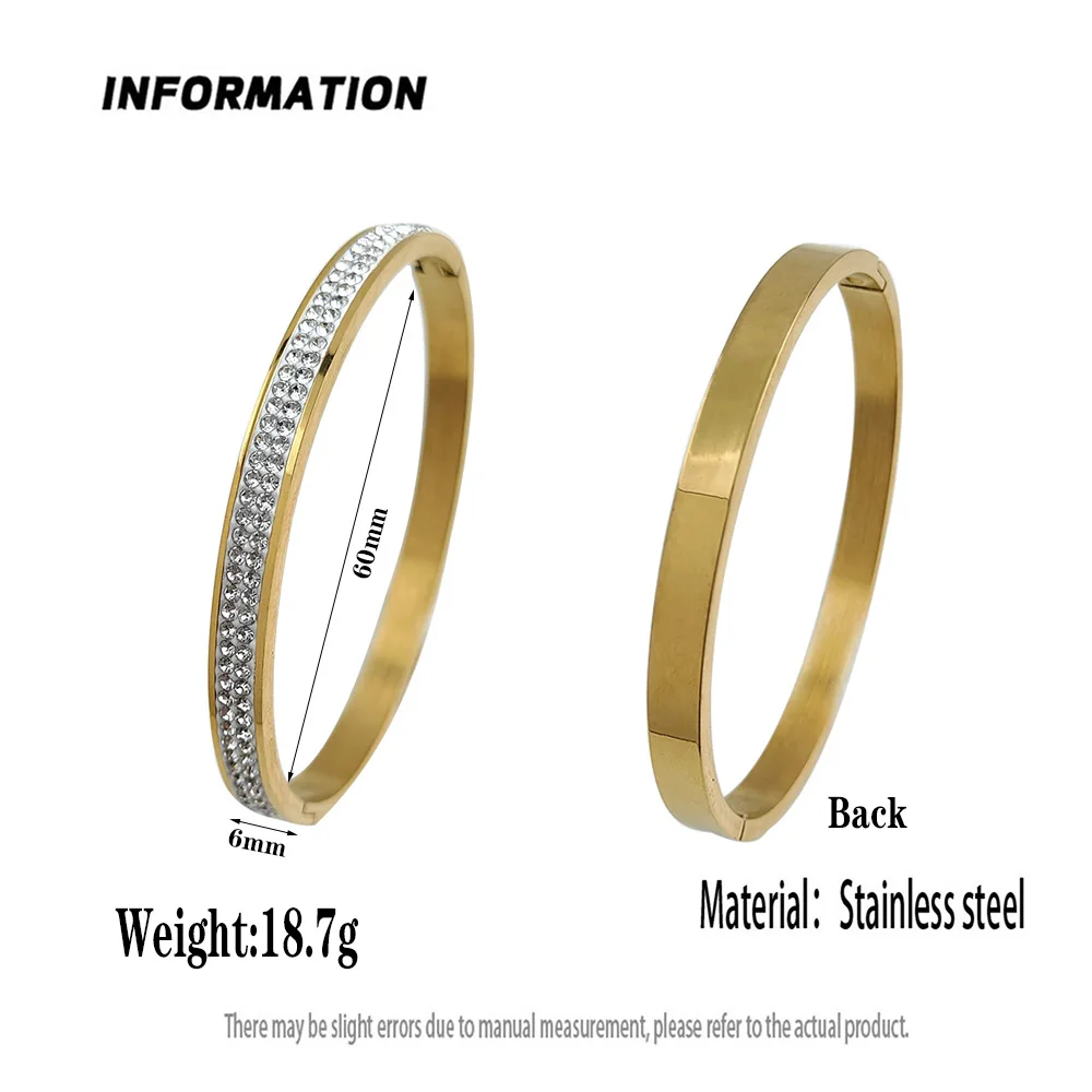 クラシックスタージルコンステンレススチールゴールドメッキレディースブレスレット、高品質防水メタルブレスレット、パーティージュエリー