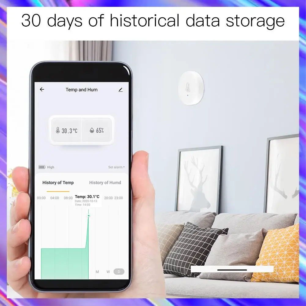 A24U Tuya Smart Zigbee 3.0 Smart Temperature And Humidity Sensor Battery Powered Security With Tuya Smart Life App Alexa