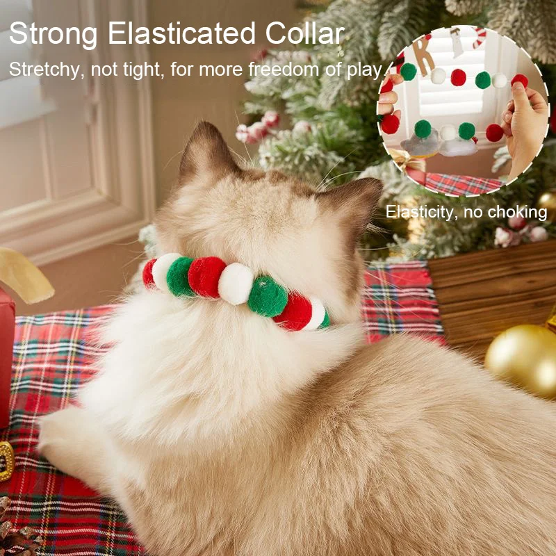 Collar elástico navideño para mascotas, bufanda para perros y gatos, Collar para el cuello, Collar de renos de Papá Noel, decoración, accesorios de vestir para mascotas