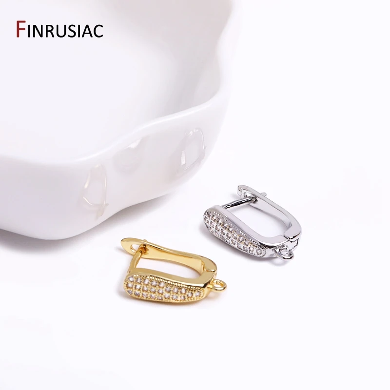 イヤリング作成用品ゴールドメッキジルコンイヤリングフック DIY 女性イヤリングジュエリーメイキングアクセサリー卸売