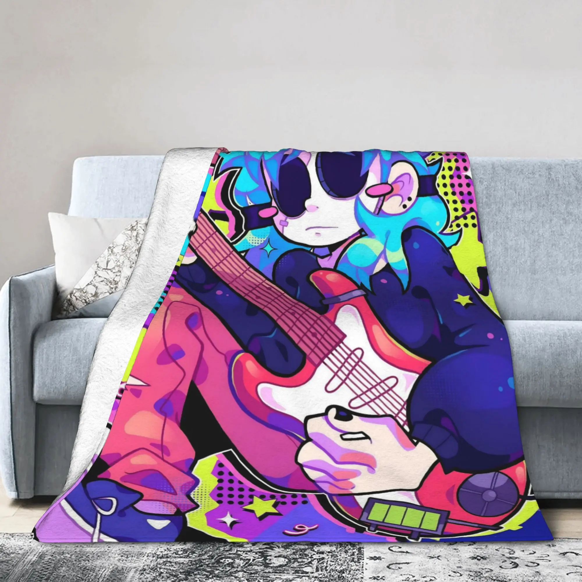 Sally Face Horro Game Knitted Blankets Flannel  Lightweight Throw Blanket for Bedroom Sofa Bed Rug