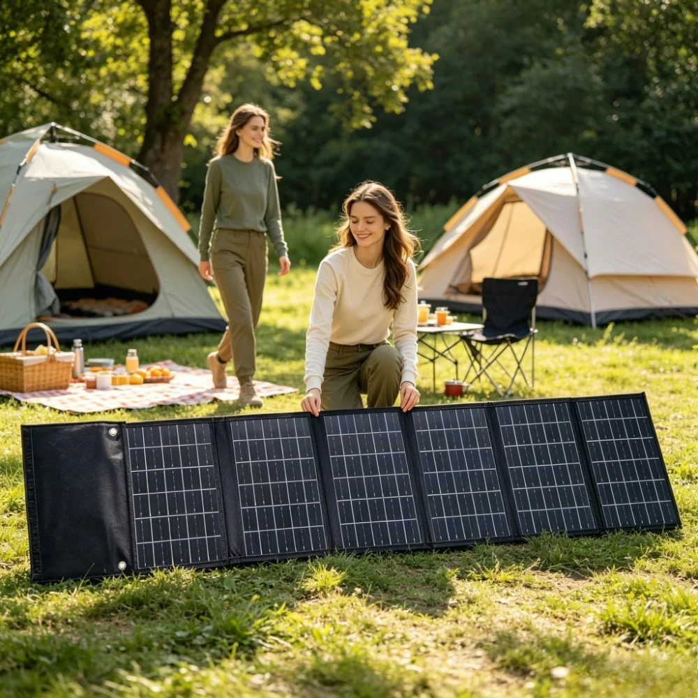Durable Waterproof 50W 90W Foldable Solar Panel Charger Portable Dual USB DC Output ETFE Solar Plate For Camping Hiking Cycling