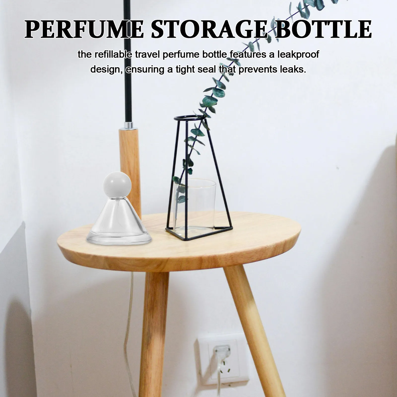 3Pcs Leakproof Mini Glass Perfume Atomizer Travel Bottles Portable Refillable Cone Fragrance Spray Bottle Set Flat Spray Bottle