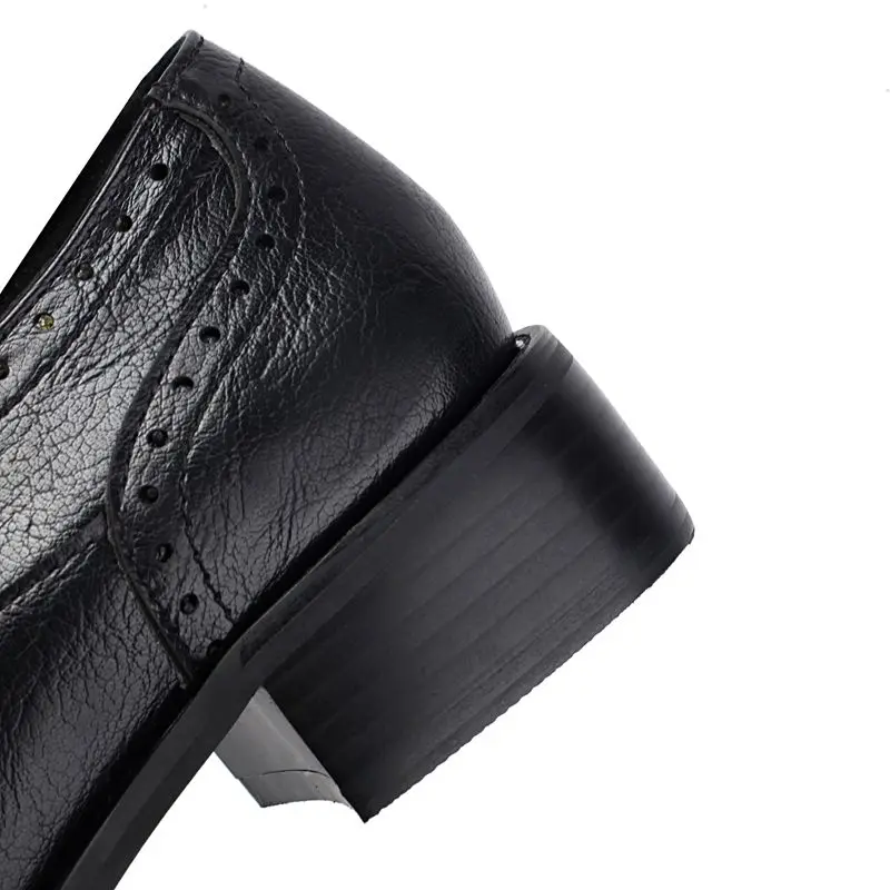 ORCHALISA الفاخرة الترفيه اليومية الإناث مضخات جولة تو كتلة الكعوب 3.5 سنتيمتر الدانتيل يصل حجم كبير 45 46 47 48 مكتب سيدة أحذية الربيع #4