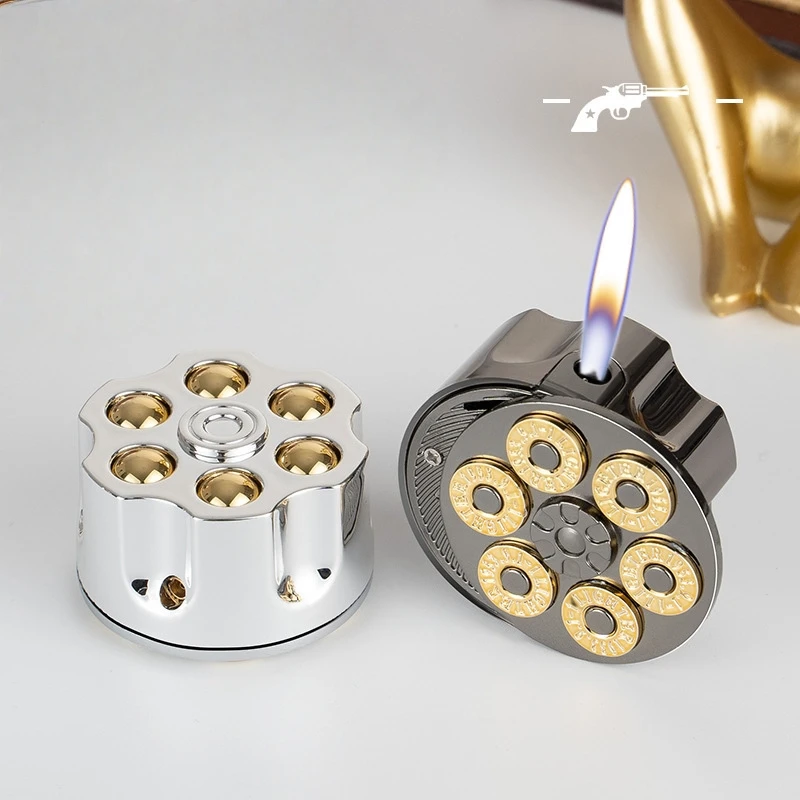 

Creative Left Wheel Magazine Shaped Gas Open Flame Lighter with Sliding Ignition Portable Smoking Accessories Men's Gift