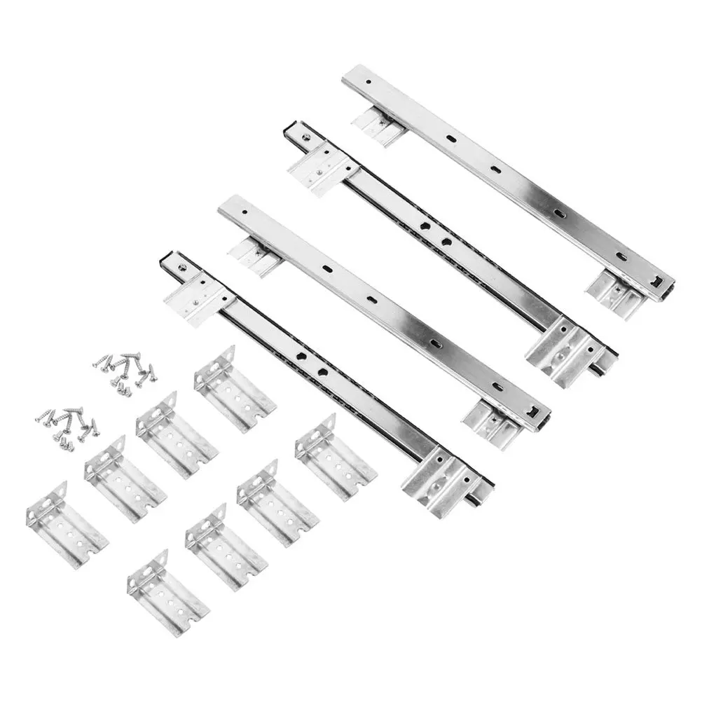 1Set 27Inch Keyboard Slide Cold Rolled Steel Drawer Slide for Office Desk Keyboard Tray Full Extension Heavy Duty Drawer Runners
