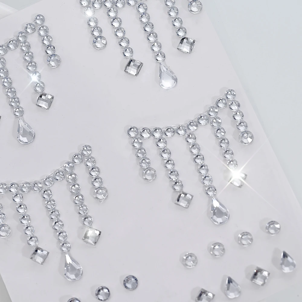 1 قطعة ثلاثية الأبعاد الماس الدمعة الأحجار الكريمة ملصقات الوجه تألق كريستال زجاج الراين ملصقات لجميع القديسين تأثيري الوجه ماكياج الديكور #2