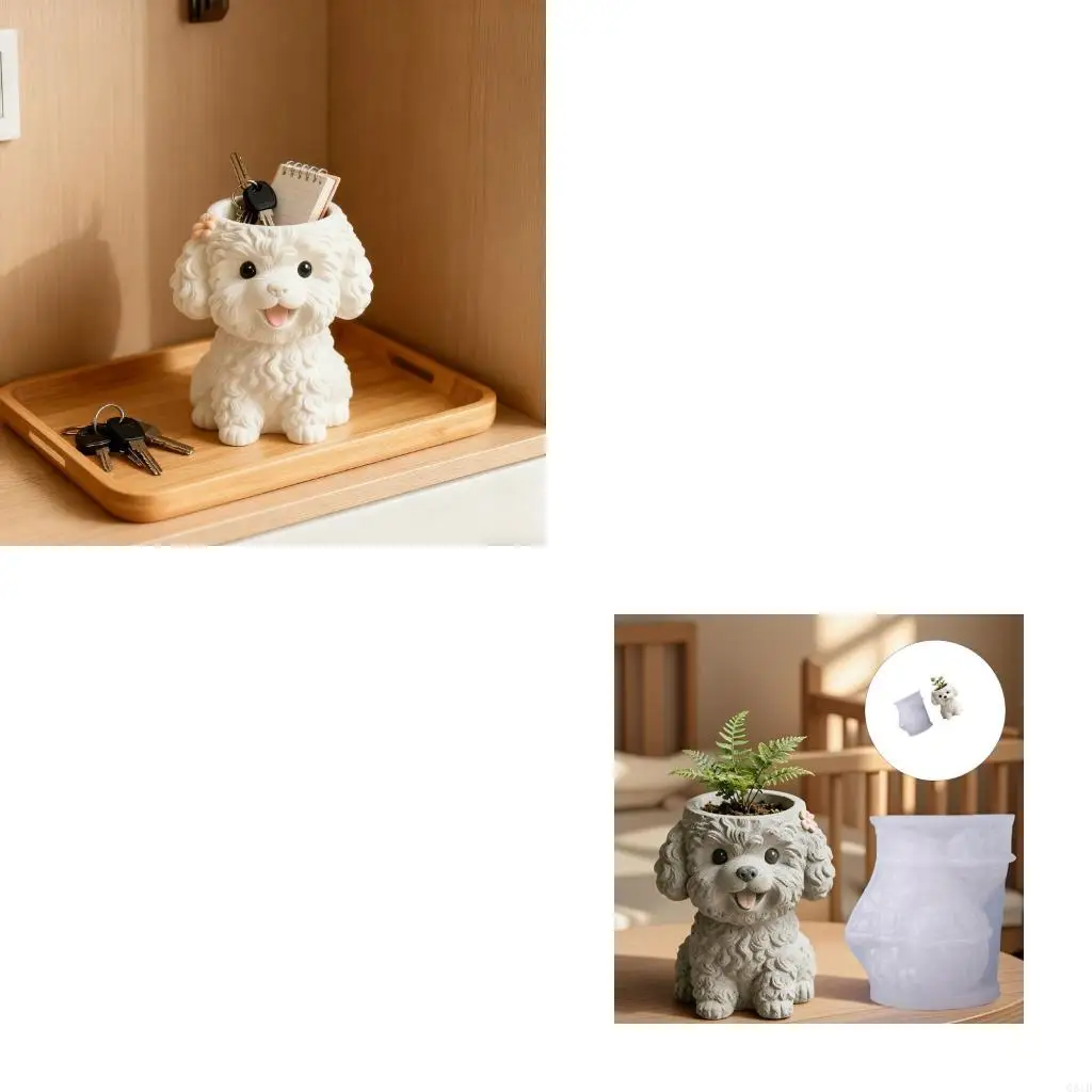 

Multi Use Silicone Mould for Plant Pots Small Dog Shaped Planter Mould