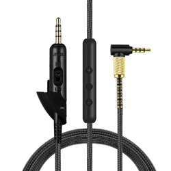 Replacement Braided OFC Aux 3.5mm Cable Extension Cord Wire Line for Bose QC15 QC2 QuietComfort 15 2 Headphones
