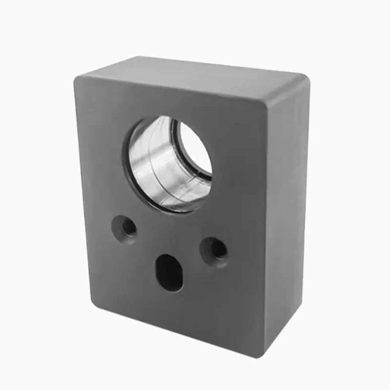 

Custom CNC machined engineering plastic shell stainless steel bushing holder