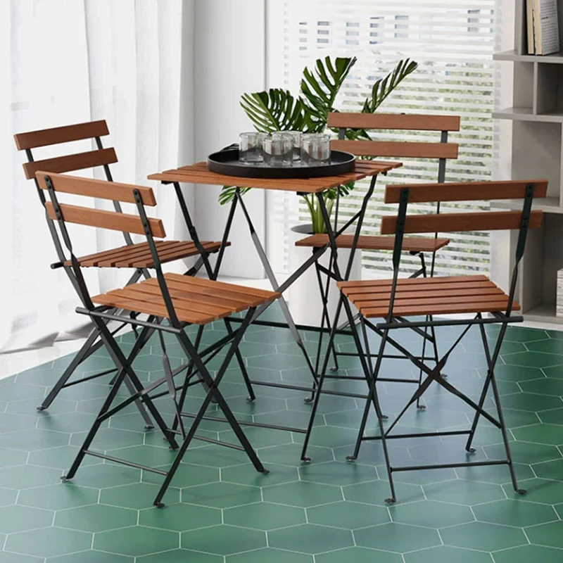 ガーデン屋外折りたたみテーブルチェア-アルミ製ポータブル屋外パーティーテーブルと椅子