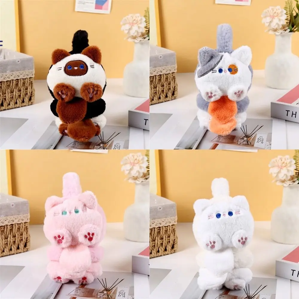 Inverno quente dos desenhos animados gato earmuffs à prova de vento dobrável aquecedores de orelha de pelúcia retrátil proteção de ouvido presente para mulheres meninas