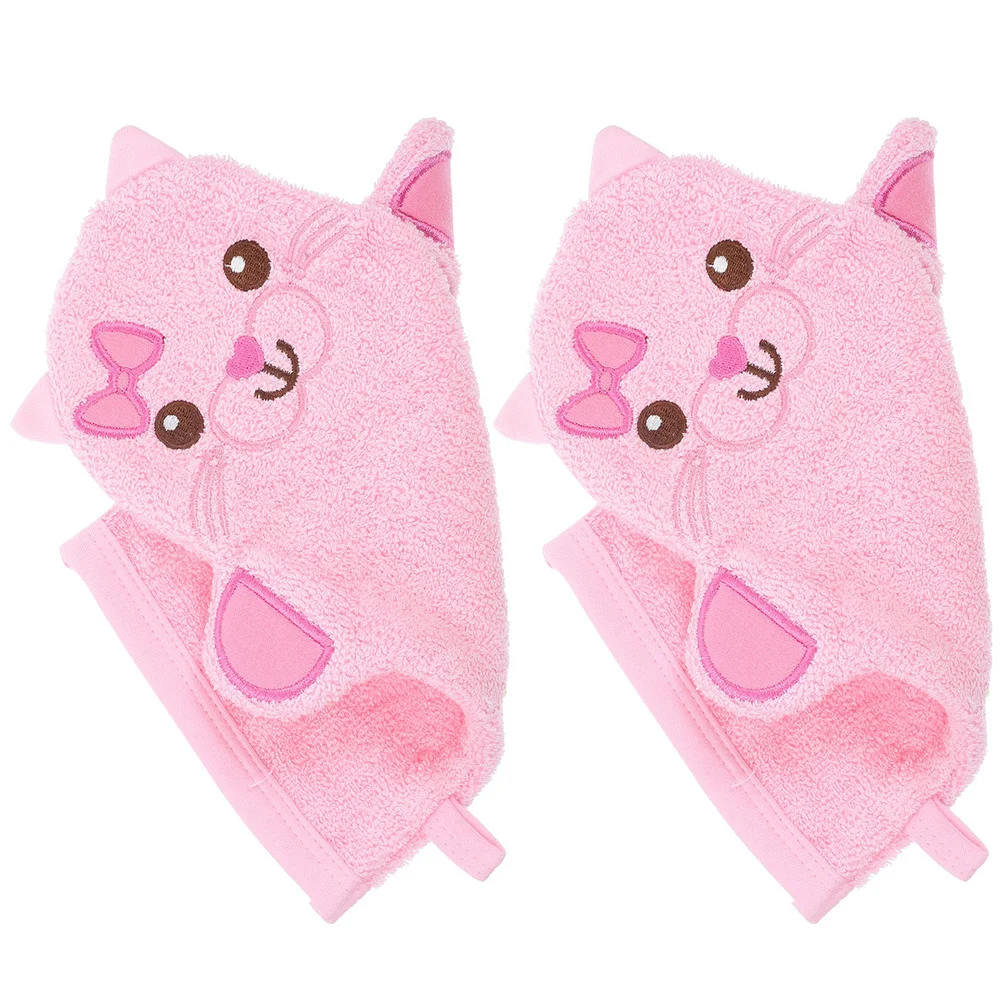 

2Pcs Kids Cartoon Bath Gloves Animal Baby Washcloths Body Scrubbers Shower Mitts Exfoliating Bath Supplies Portable