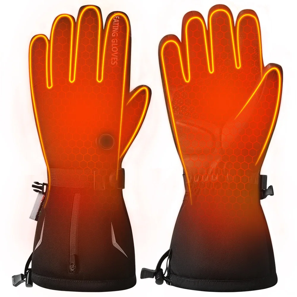 

Winter windproof outdoor riding can touch screen gloves with battery heating gloves three-gear adjustment for men and women