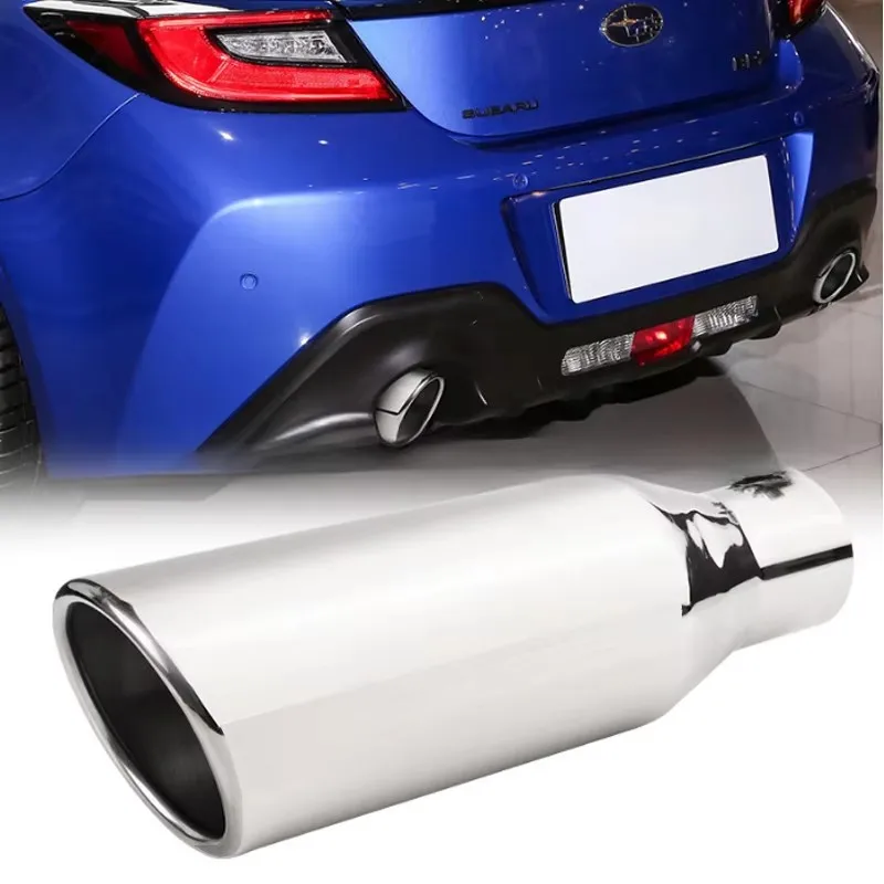 

63mm Muffler Exhaust Universal Car Exhaust System Straight Muffler Drum Pipe Stainless Steel For Sport Racing Accessrie Modified